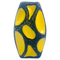 Roth Keramik raro jarrón esmaltado en lava amarilla y negra, Alemania Occidental , c.1970