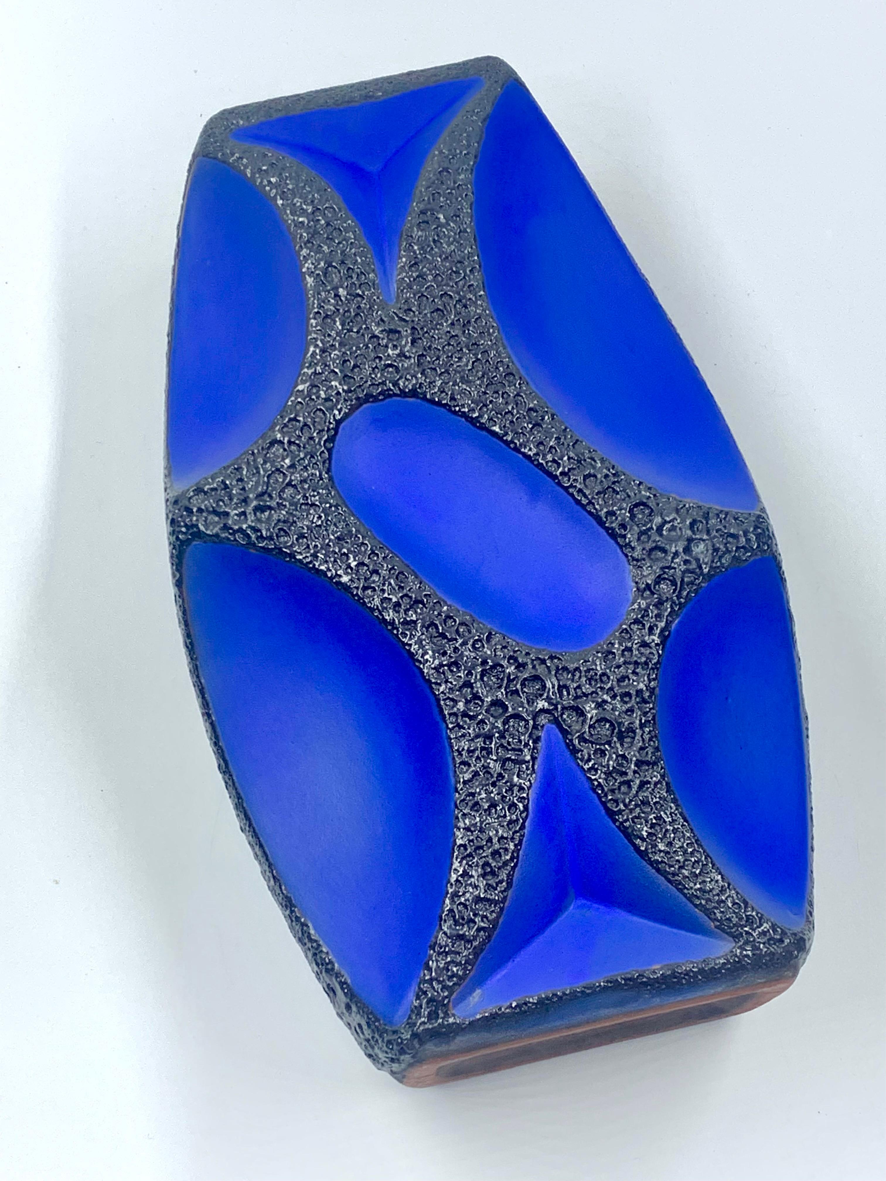 Roth Keramik very rare blue and black lava glazed vase, West Germany, c.1970 1