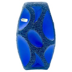 Roth Keramik very rare blue and black lava glazed vase, West Germany, c.1970
