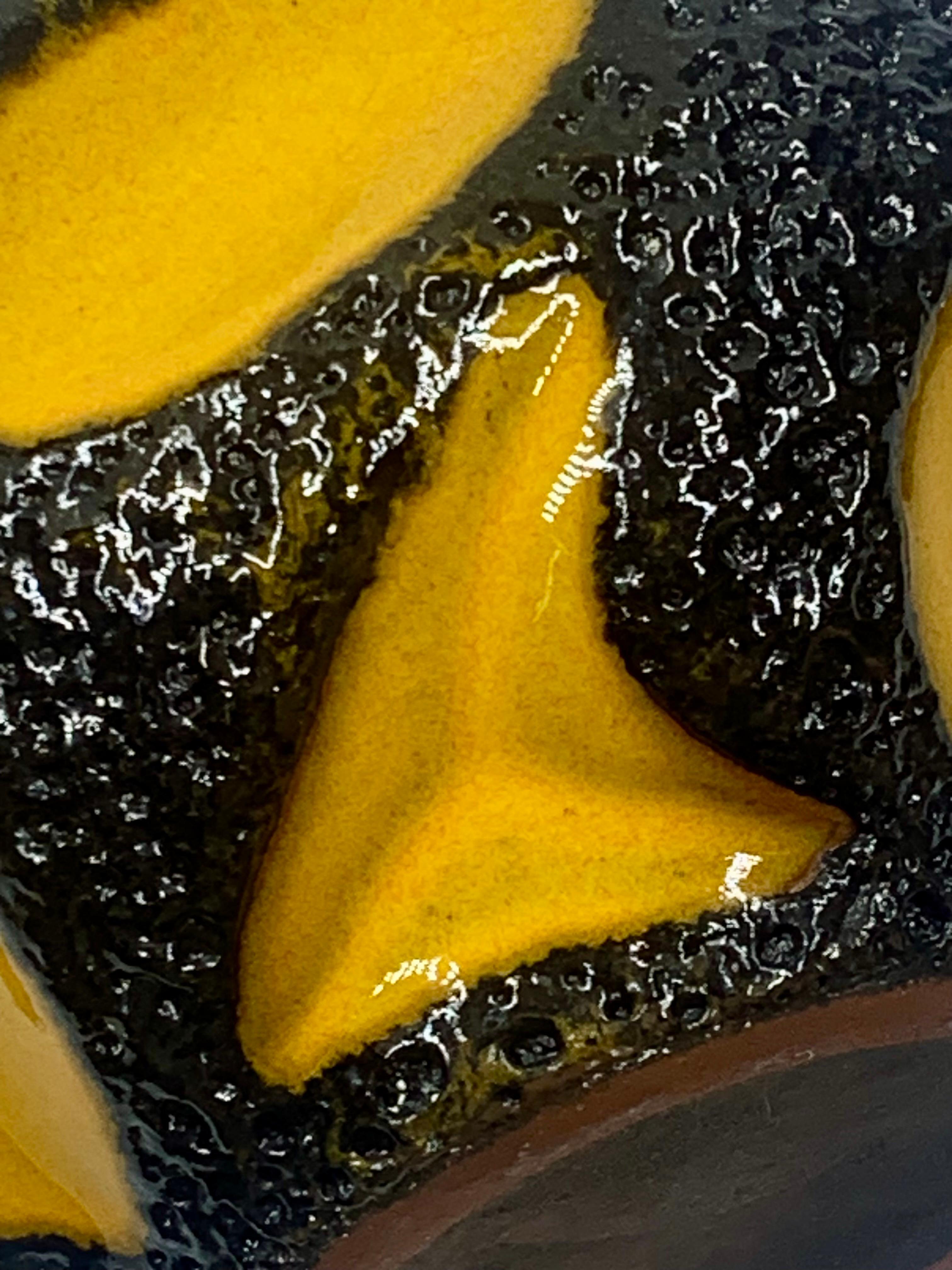 Roth Keramik yellow and black ball vase, West Germany, c.1970. 2