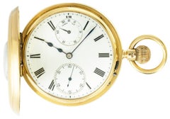 Rotherham & Sons Gold Half Hunter Power Reserve Pocket Watch C1900s