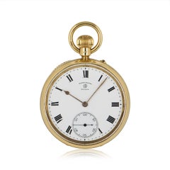 Rotherhams 18kt Gold Open Face PocketWatch with an Enamel Portrait of a Maharaja