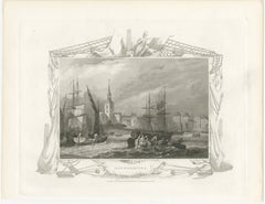 Rotherhithe's Maritime Past: Sailing Ships and St. Mary's Church Spire, 1835