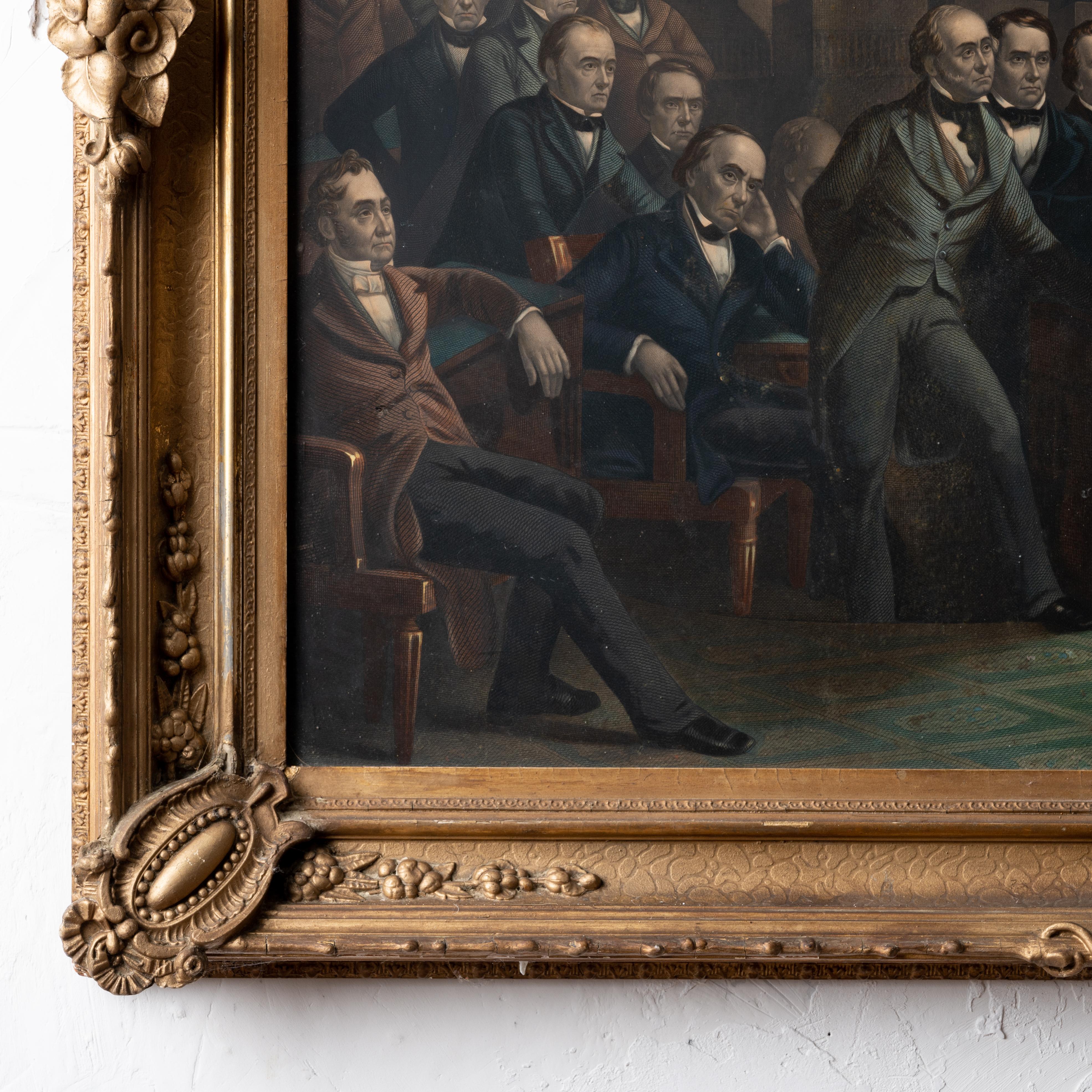 Rothermel The United States Senate, A.D. 1850 Henry Clay Kompromise-Stickerei-Stickerei (19. Jahrhundert) im Angebot