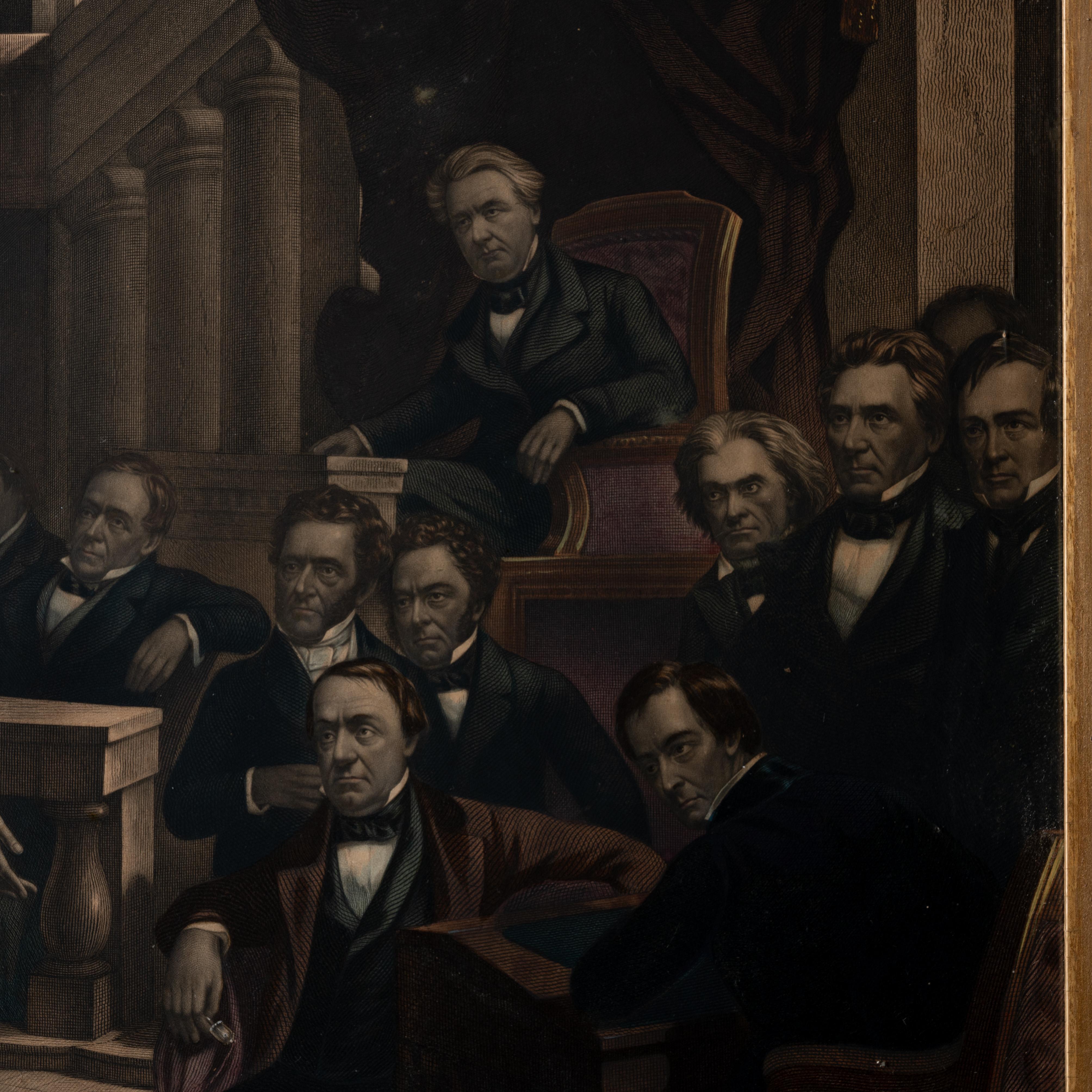 Rothermel The United States Senate, A.D. 1850 Henry Clay Kompromise-Stickerei-Stickerei (Papier) im Angebot