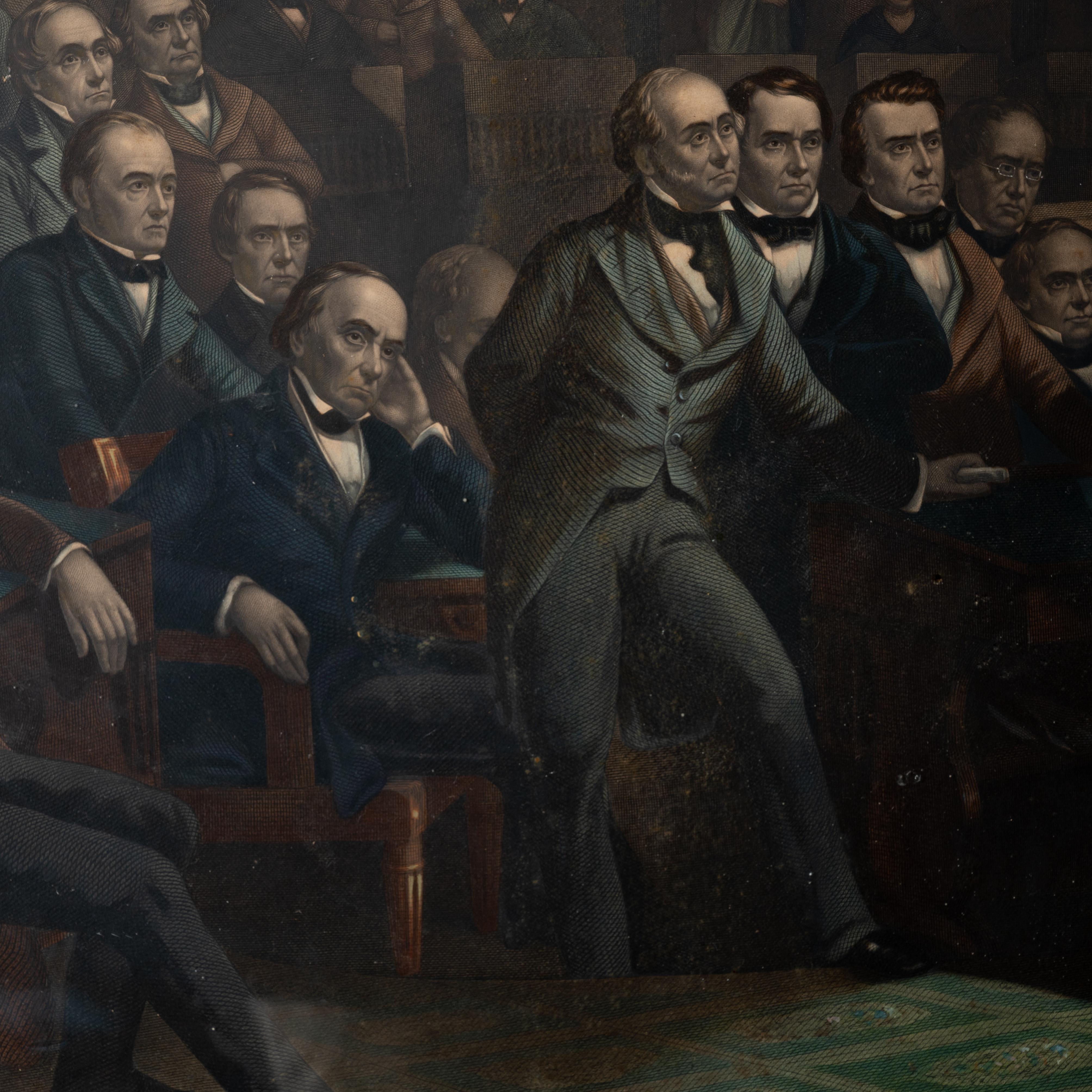 Rothermel The United States Senate, A.D. 1850 Henry Clay Kompromise-Stickerei-Stickerei im Angebot 1