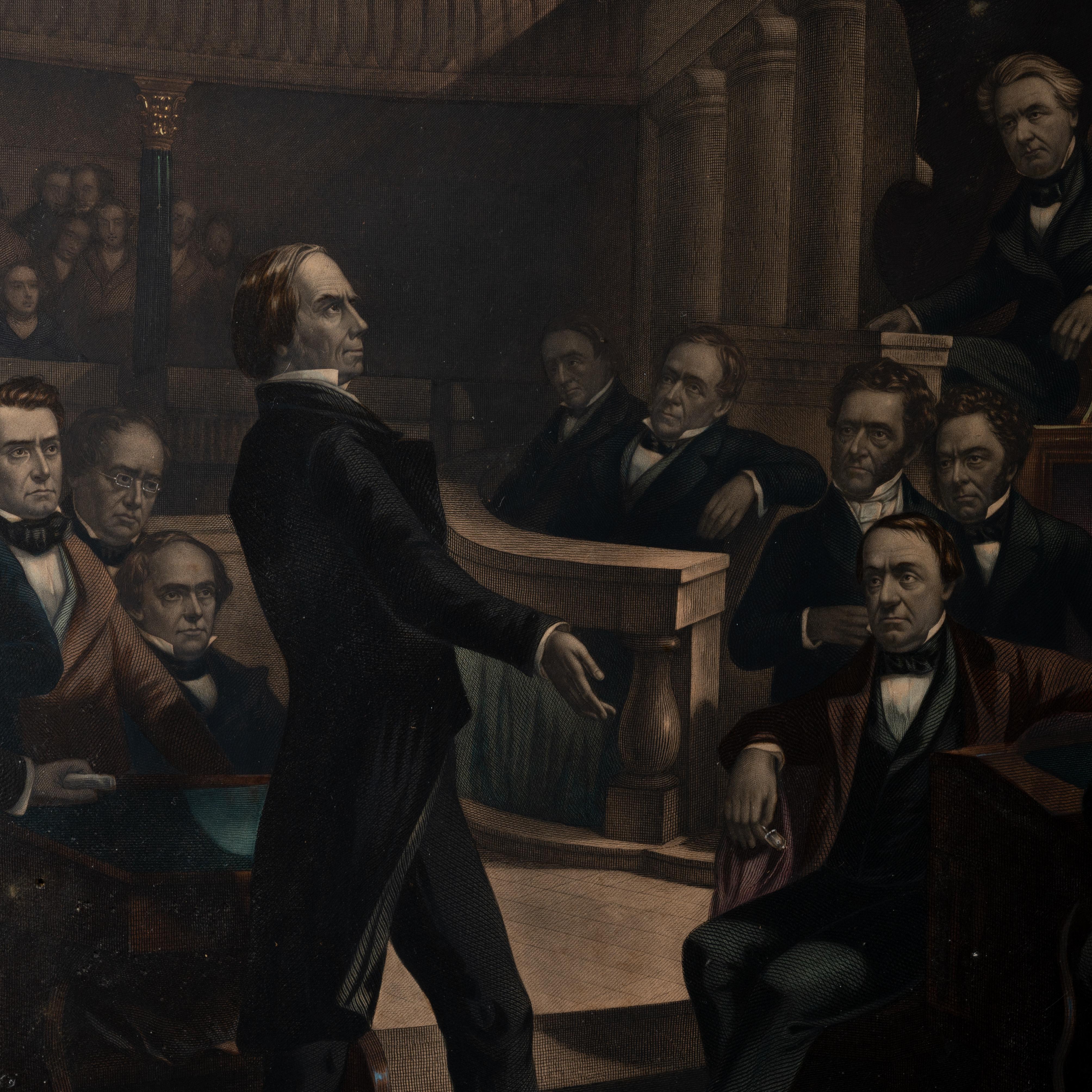Rothermel The United States Senate, A.D. 1850 Henry Clay Kompromise-Stickerei-Stickerei im Angebot 2