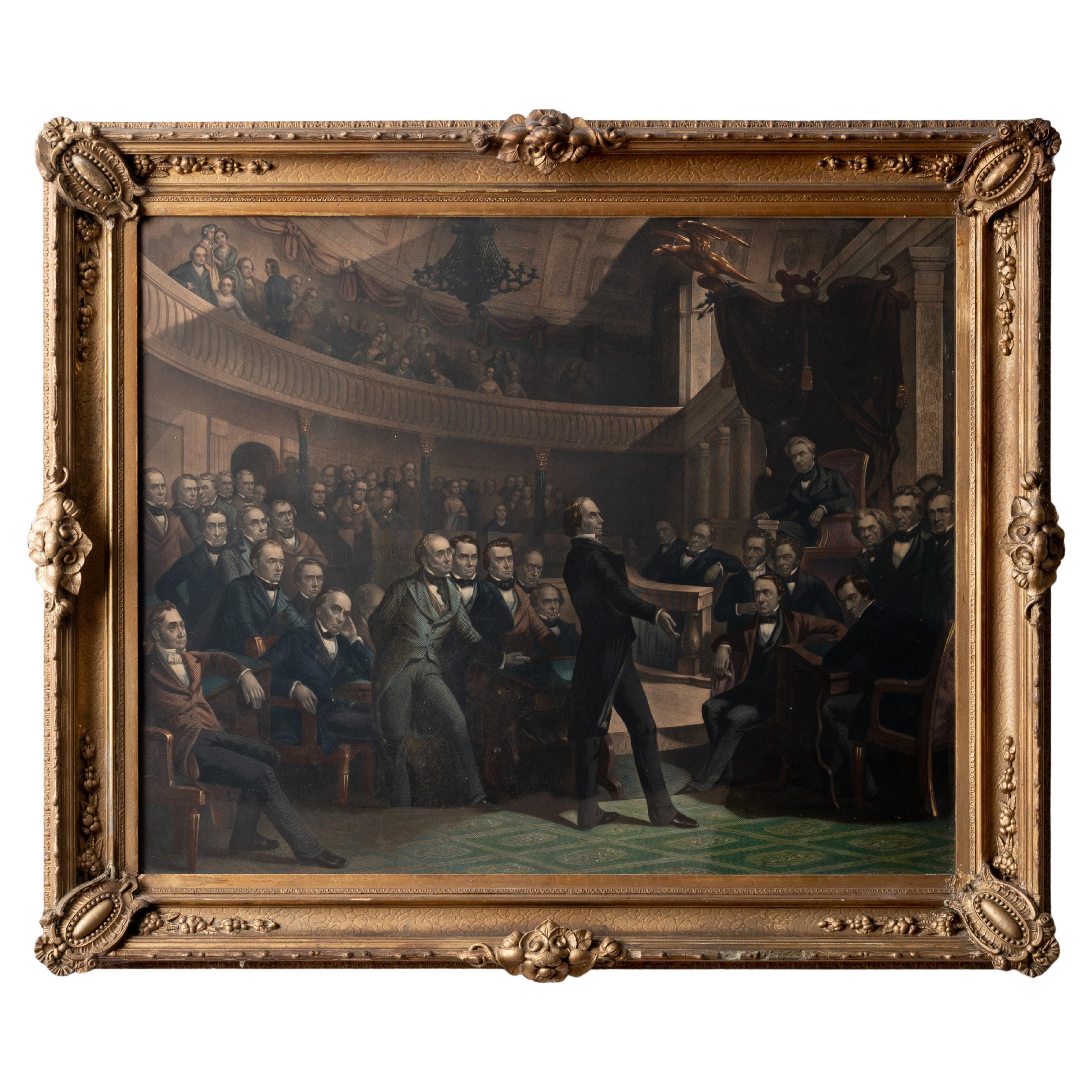 Rothermel The United States Senate, A.D. 1850 Henry Clay Kompromise-Stickerei-Stickerei im Angebot