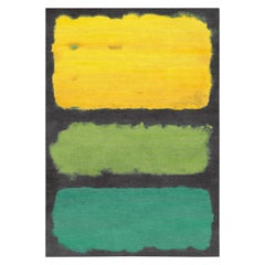 Rothko Inspired Multicolored Hand Knotted Expressionist Wool Rug by Gordian