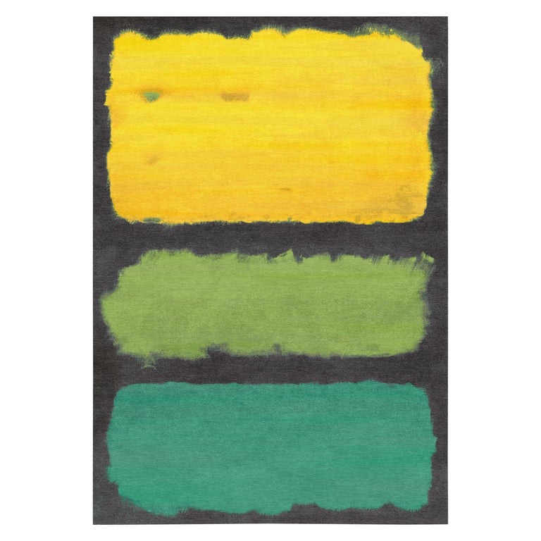 Rothko Rug Rothko Inspired Multicolored Hand Knotted Expressionist Wool Rug by ...