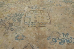 Rothschild Antique Chinese Ningxia Square Rug with Florals