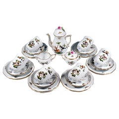 Rothschild Oiseaux Coffee & Dessert Set For 12 Persons Herend Hungary 20th C.