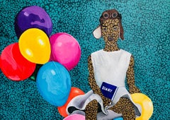 Journeying With Thoughts -21st Century, Expressionist, Figurative Modern Balloon