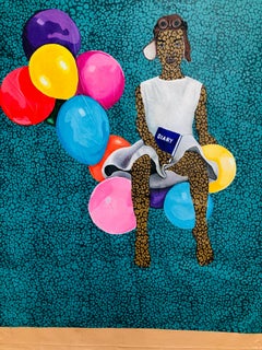 Viaggio con i pensieri - Mongolfiera moderna figurativa espressionista del 21° secolo