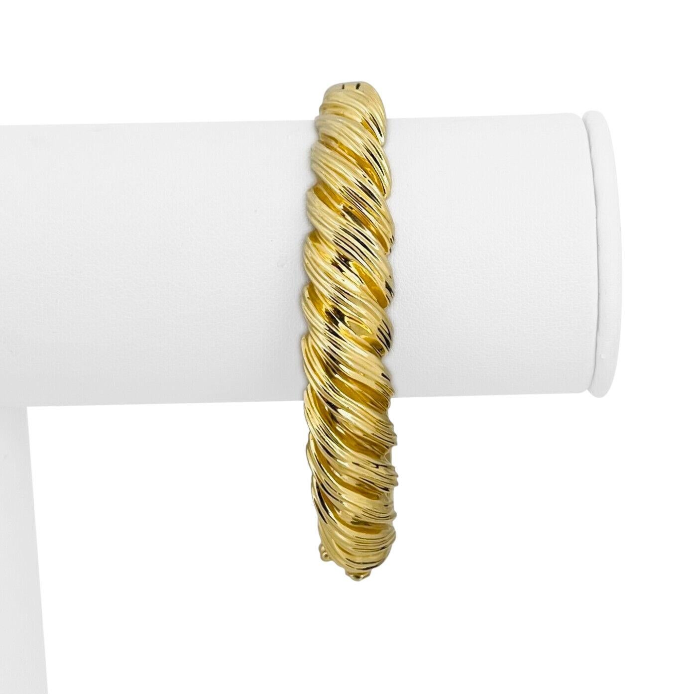 Rotkel 14k Yellow Gold 39.7g Solid Heavy Ribbed Bangle Bracelet 6.75