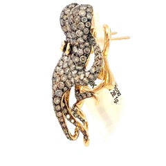 ROTO E ROTO Orecchini italiani a forma di polipo in oro giallo con diamanti multicolore