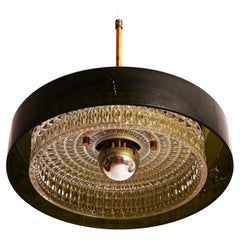 Rotonda Green And Pressed Glass Pendant Lamp By Carl Fagerlund