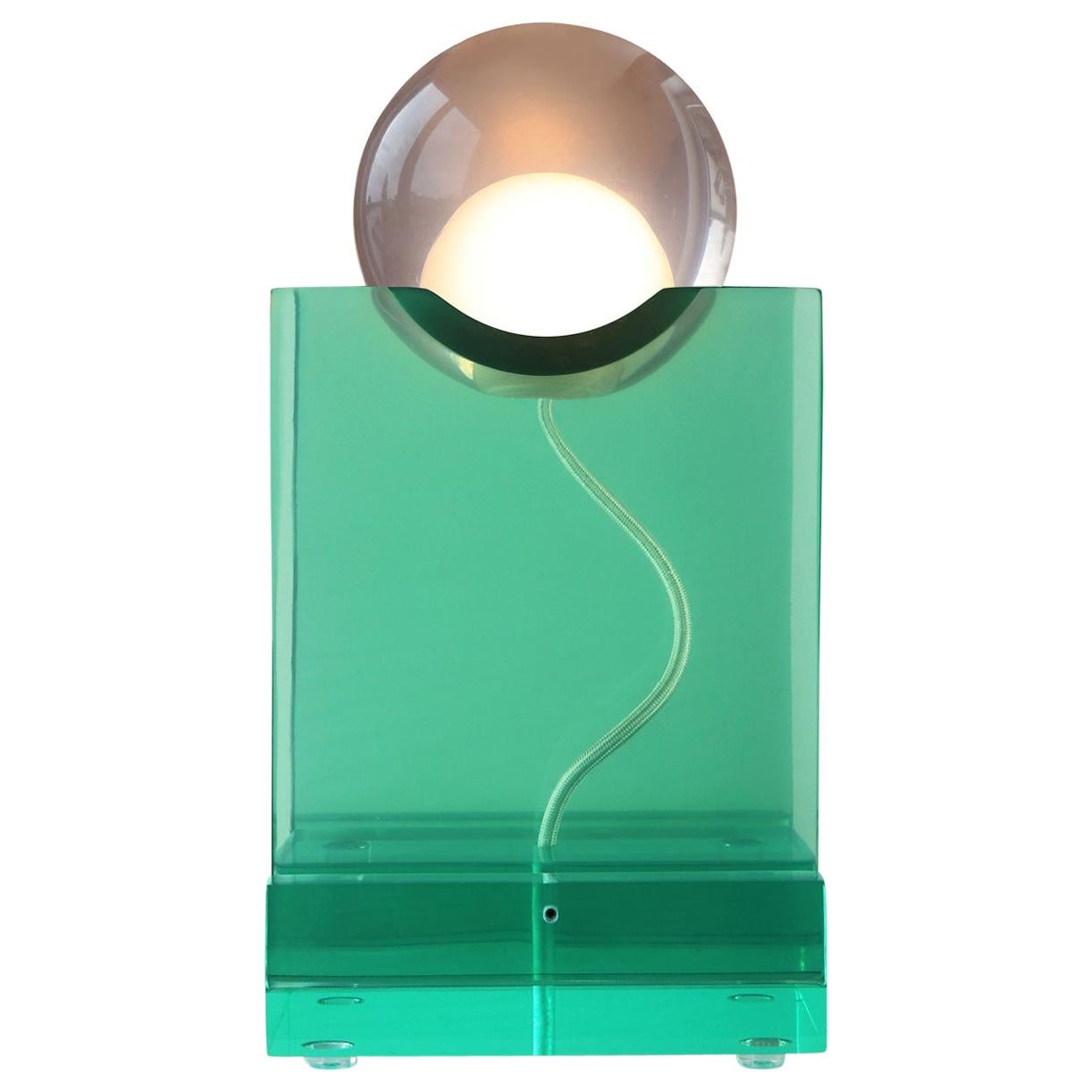Rotonda Table Lamp in Green Crystal Resin by Adrian Cruz Elements