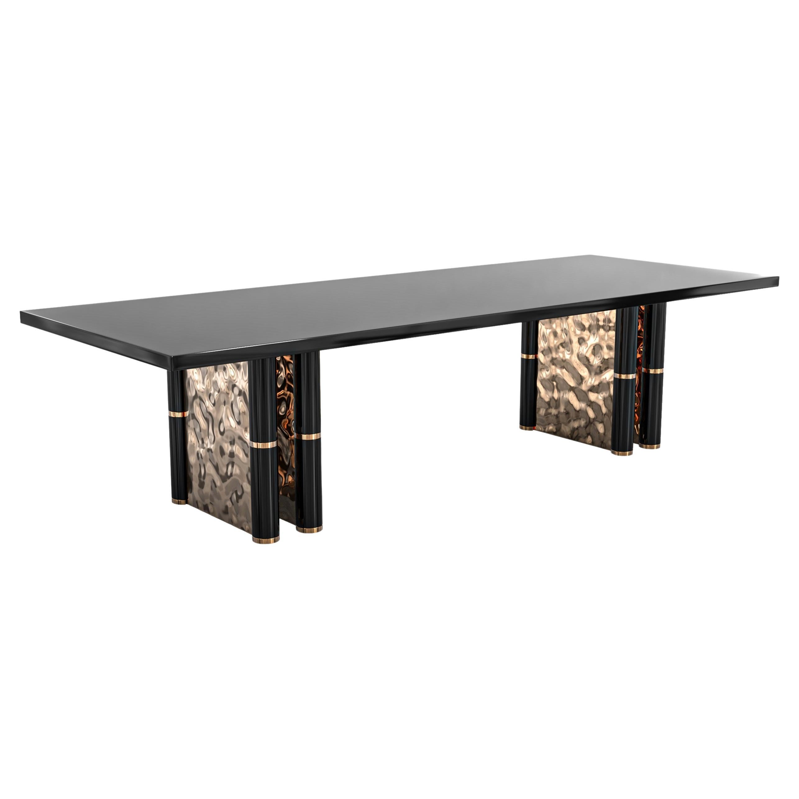 "Rotondella" Dining Table with Bronze, Hand Crafted, Istanbul