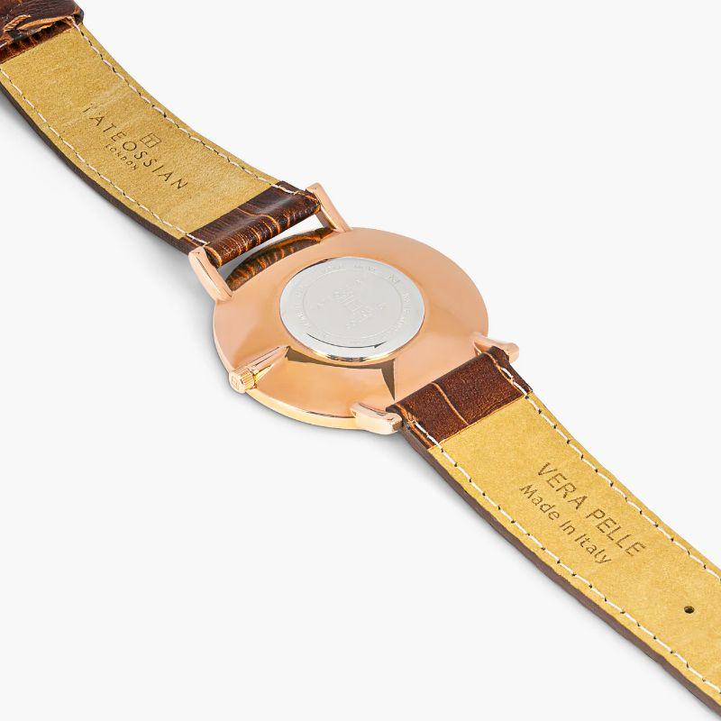 Rotondo Guilloch Ultra Slim Uhr mit Roségold vergoldetem Edelstahl im Zustand „Neu“ im Angebot in Fulham business exchange, London