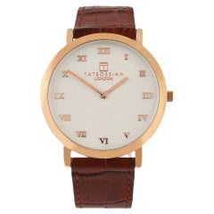Rotondo Guilloché Ultra Slim Watch with Rose Gold Plated Stainless Steel