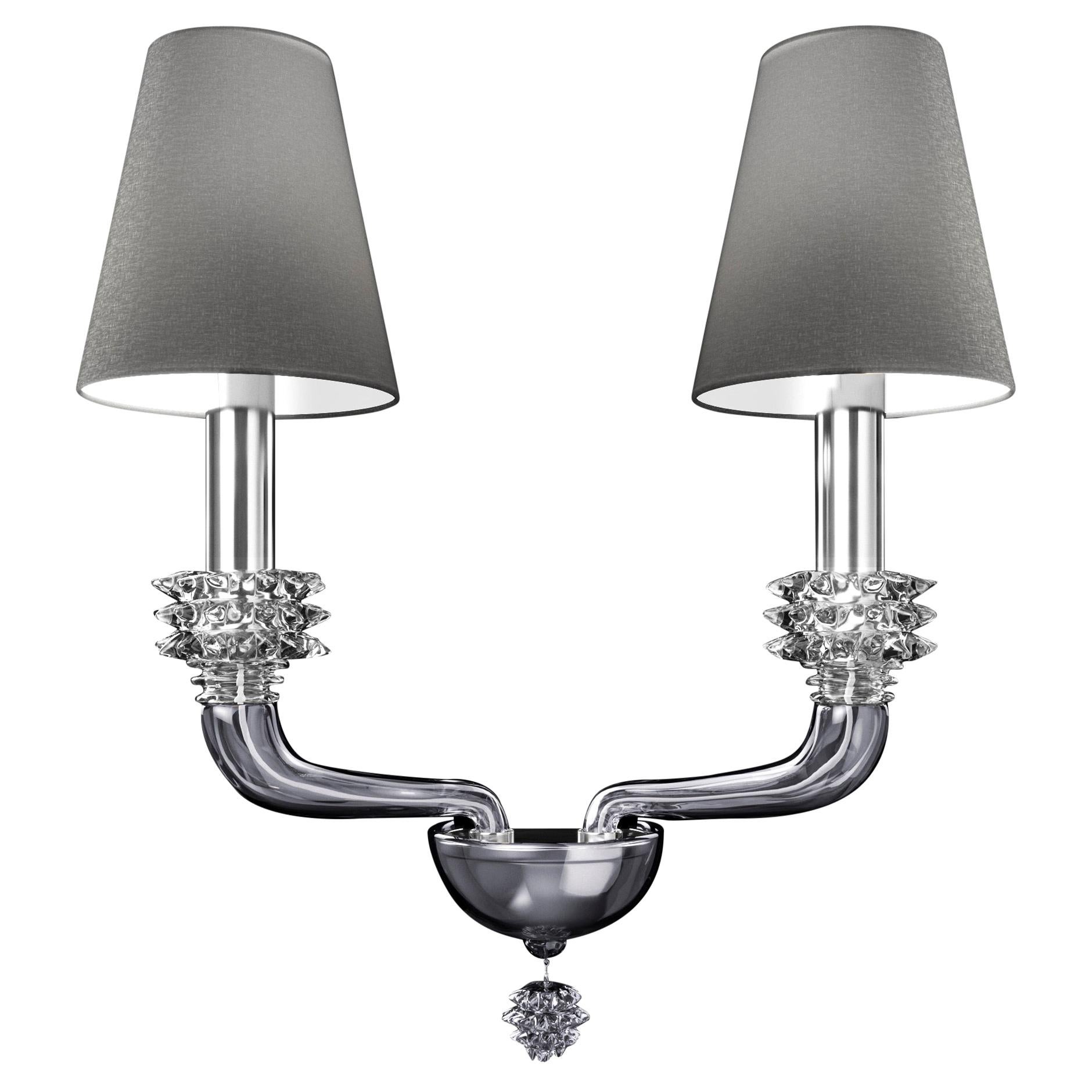 Gray (Grey_IC) Rotterdam 5563 02 Wall Sconce in Glass with Grey Shade, by Barovier&Toso