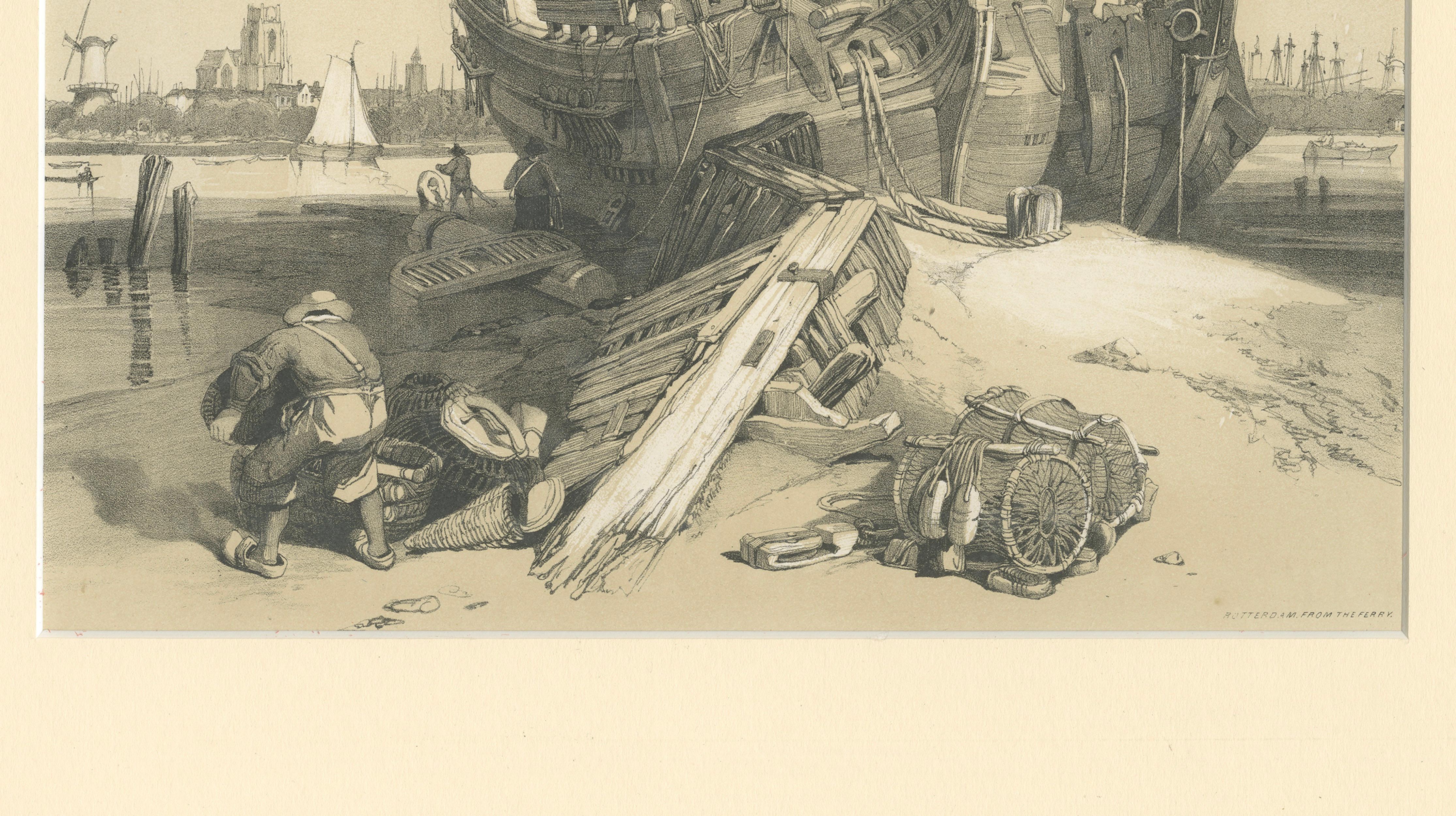 Rotterdam from the Ferry – Stanfield Sketches, Boys after Stanfield, 1833