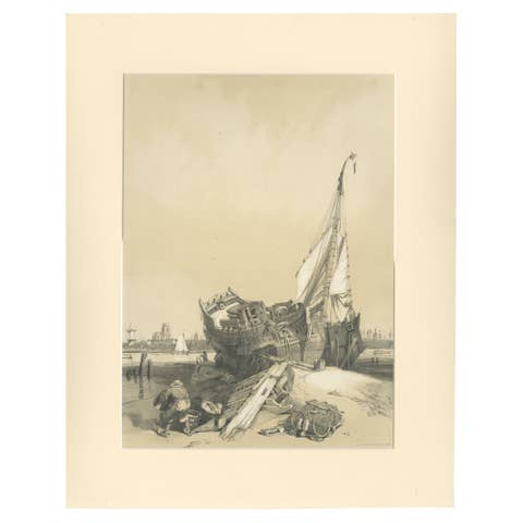 Rotterdam from the Ferry – Stanfield Sketches, Boys after Stanfield, 1833