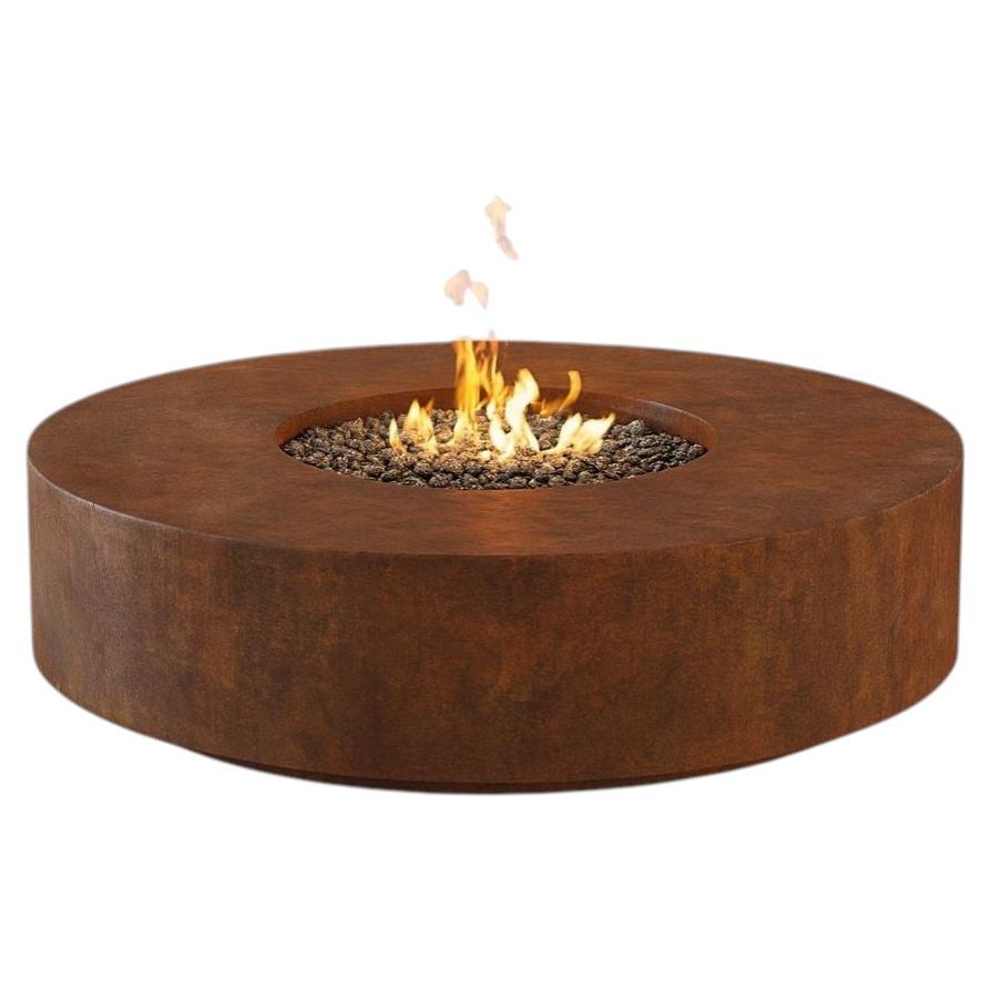 Rotulus Unique Fire Pit in Steel & Stainless Steel Gas System by Andres Monnier