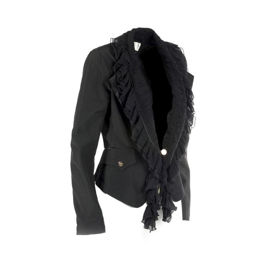 Roberto Cavalli Rouches jacket size 42 In Excellent Condition For Sale In Gazzaniga (BG), IT