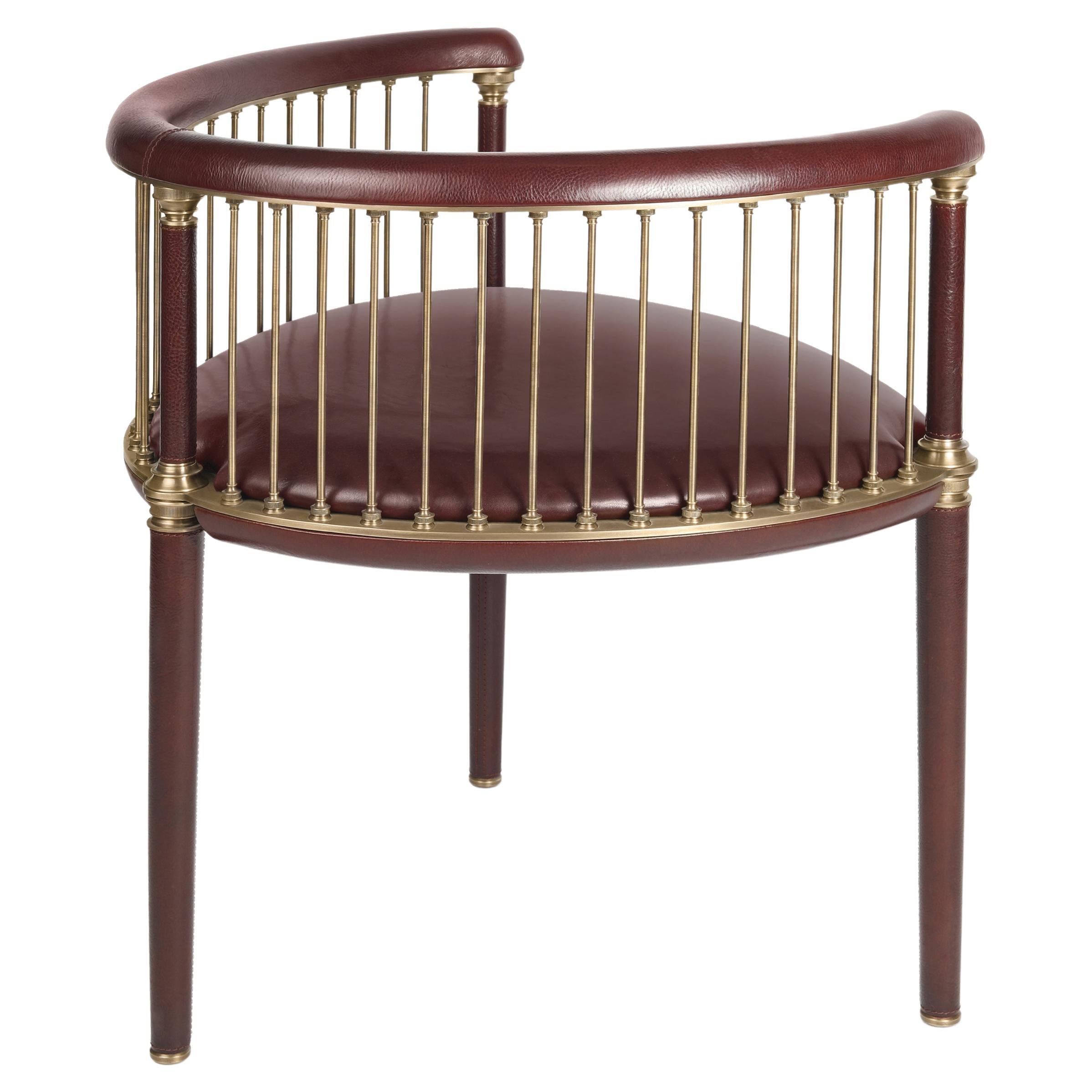 Antique French Leather Armchair with Wood Square Legs at 1stDibs