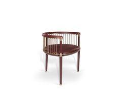Rouen Chair in Leather and Brass by Madheke