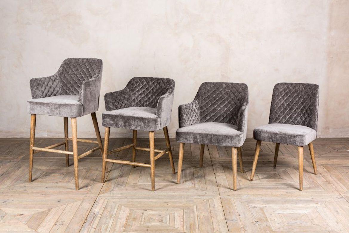 A fine Rouen Chenille dining chairs, 20th century.

Add a striking feature to your dining table with the ‘Rouen’ chenille dining chairs. The chair’s Scandinavian influence makes it a great choice for a modern or Minimalist interior.

The ‘Rouen’