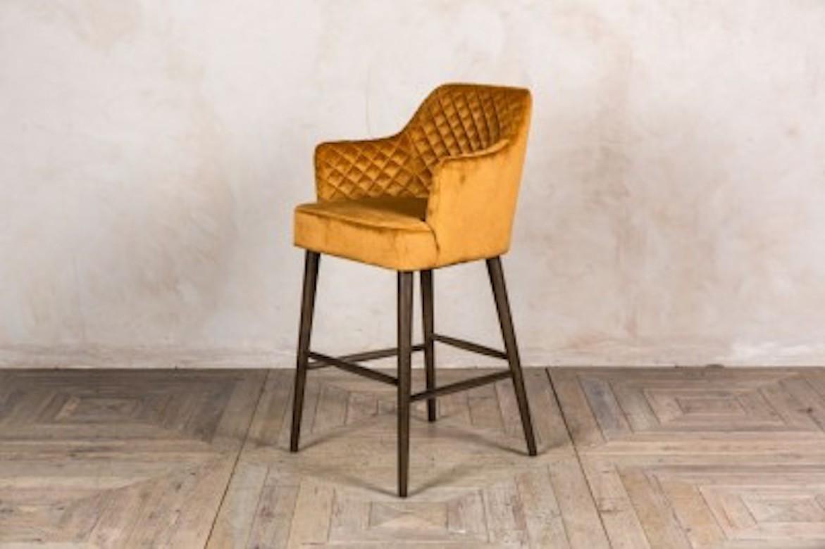 European Rouen Quilted Bar Stools, 20th Century For Sale