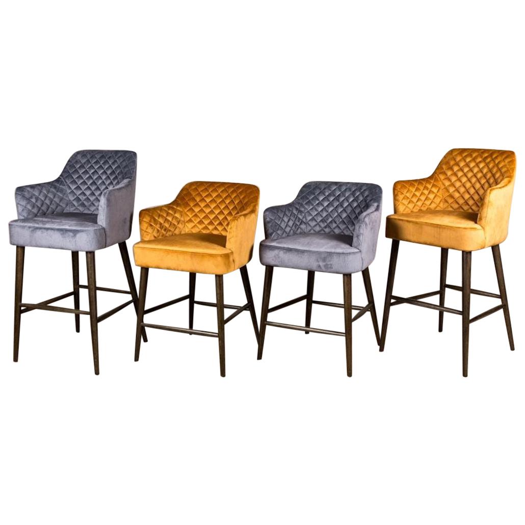 Rouen Quilted Bar Stools, 20th Century For Sale