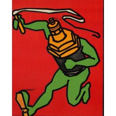 Circa 1950 advertising poster by Rouffé - La bougie Colin fouette le moteur