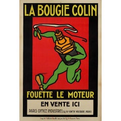 Cartel publicitario de Rouffé, circa 1950 - La bougie Colin fouette le moteur