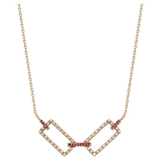 0.29ct Diamond Rectangular Necklace For Sale