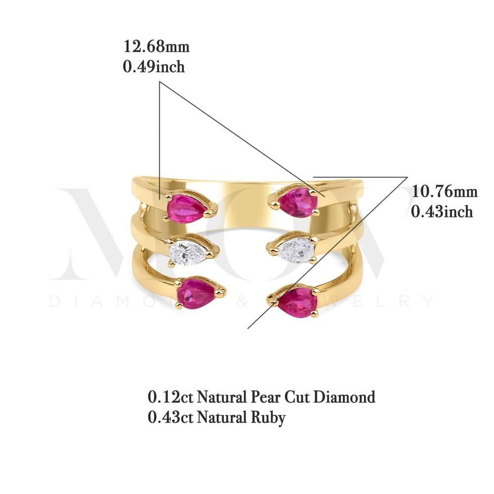 0.55ct Diamond And Ruby Claw Ring In New Condition For Sale In Fatih, 34