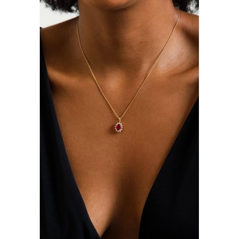 Product Details : 

• Made to Order

• Gold Kt: 14kt

• Available Gold Colors: Rose Gold, Yellow Gold, White Gold

• 0.18ct Natural Round Diamond

• 0.80ct Natural Ruby

• Diamonds  VS/SI Clarity

• Comes with Jewelry Certificate

• Ready for