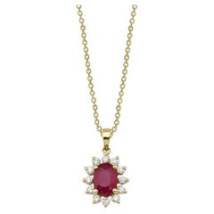 0.98ct Ruby And Diamond Necklace