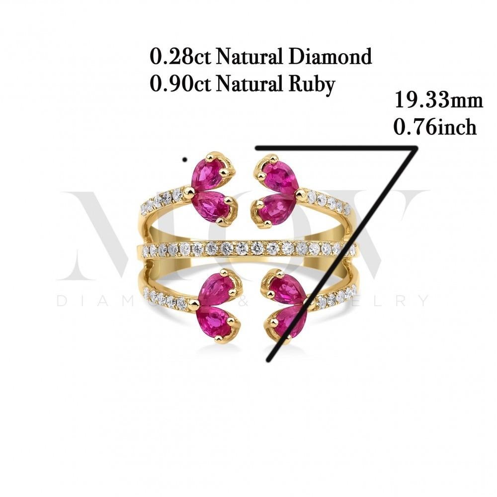 1.08ct Diamond And Ruby Claw Ring In New Condition For Sale In Fatih, 34