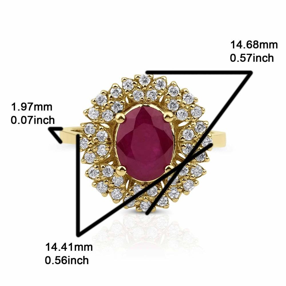 Round Cut 1.88ct Ruby Diamond Cluster Ring For Sale