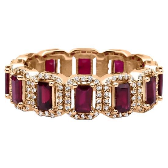 2.60ct Ruby And Diamond Eternity Band For Sale