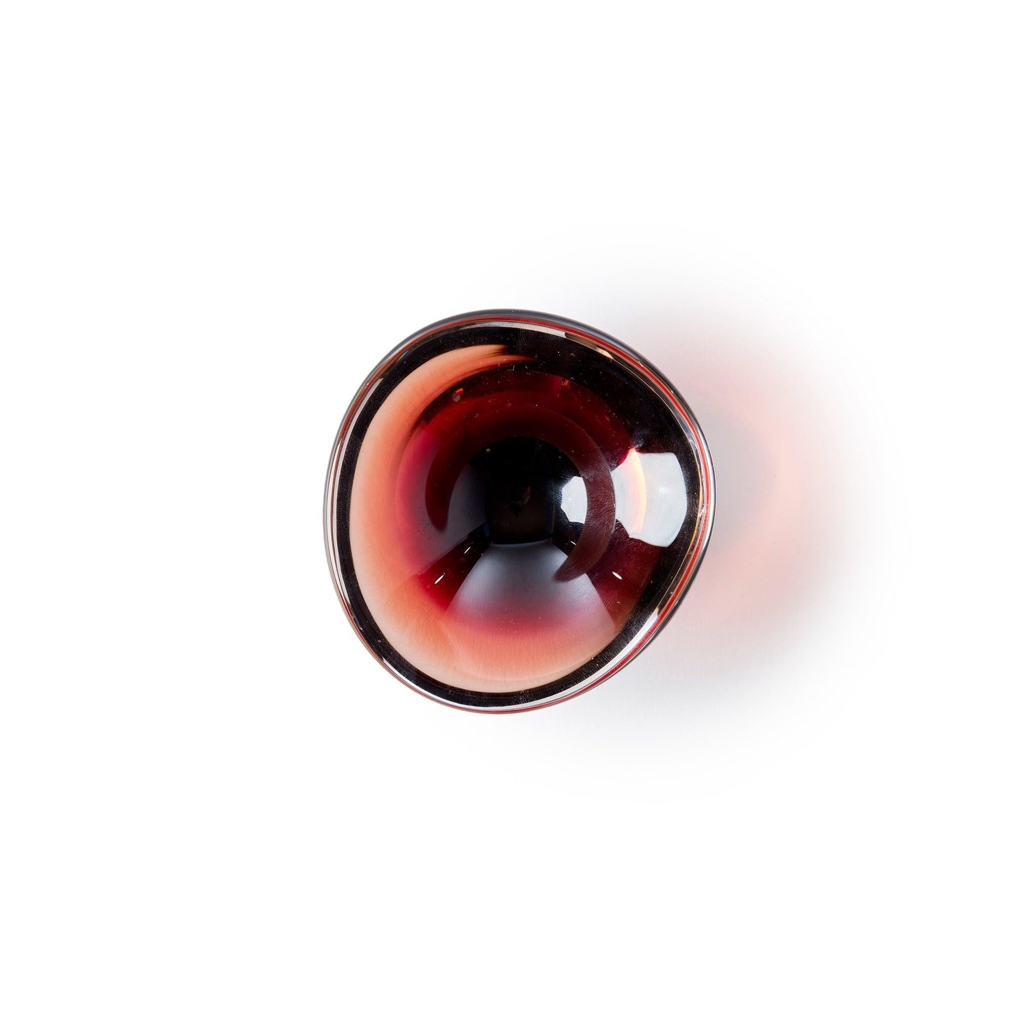 Swedish Rouge Blown Glass Bowl by Sven Palmquist for Orrefors, 1960s For Sale