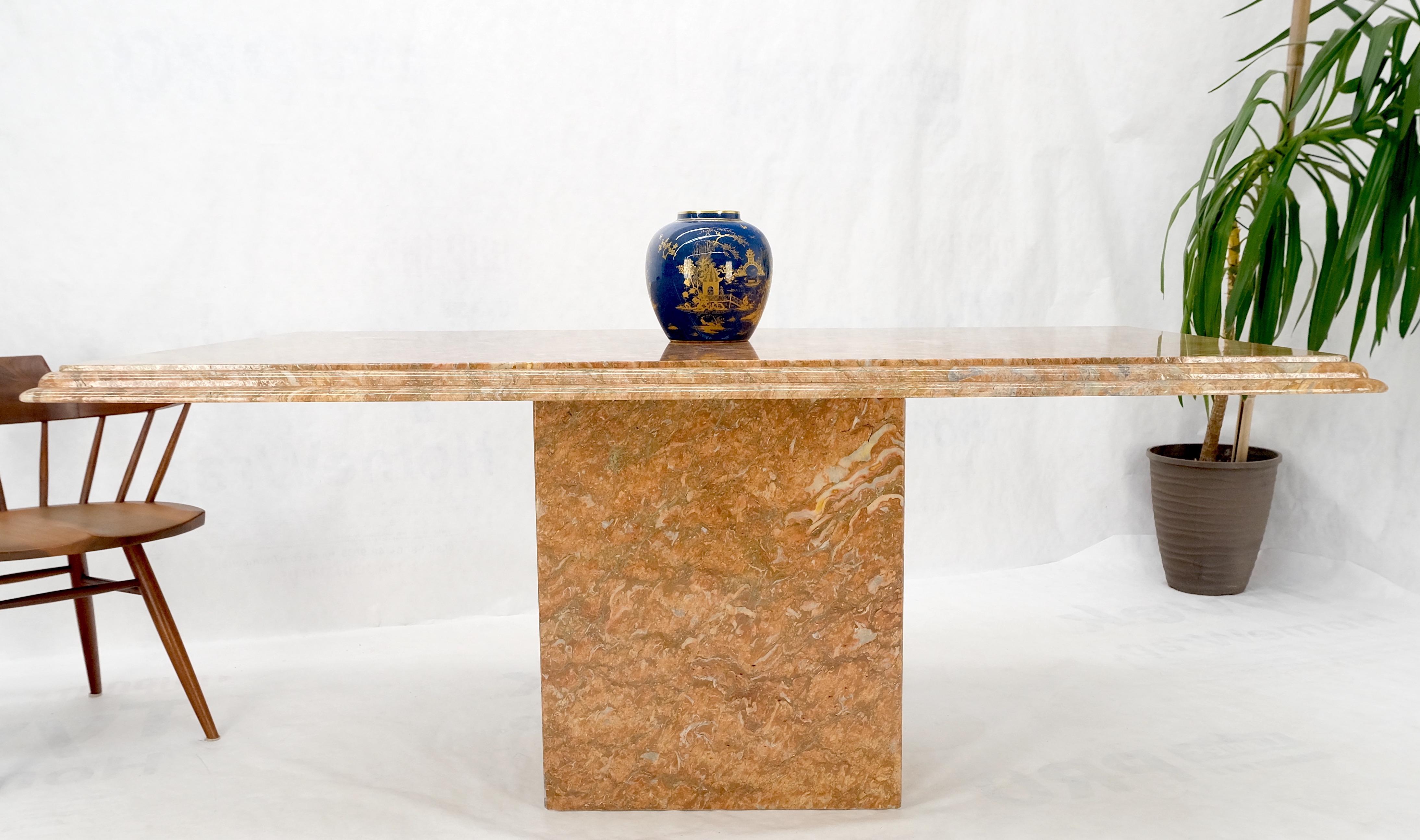Table de conférence à un seul piédestal en marbre italien couleur brique rouge menthe ! en vente 8