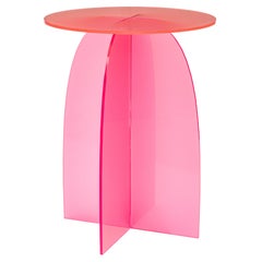 Rouge Circular Acrylic Bedside Tables, Sheer by Carnevale Studio