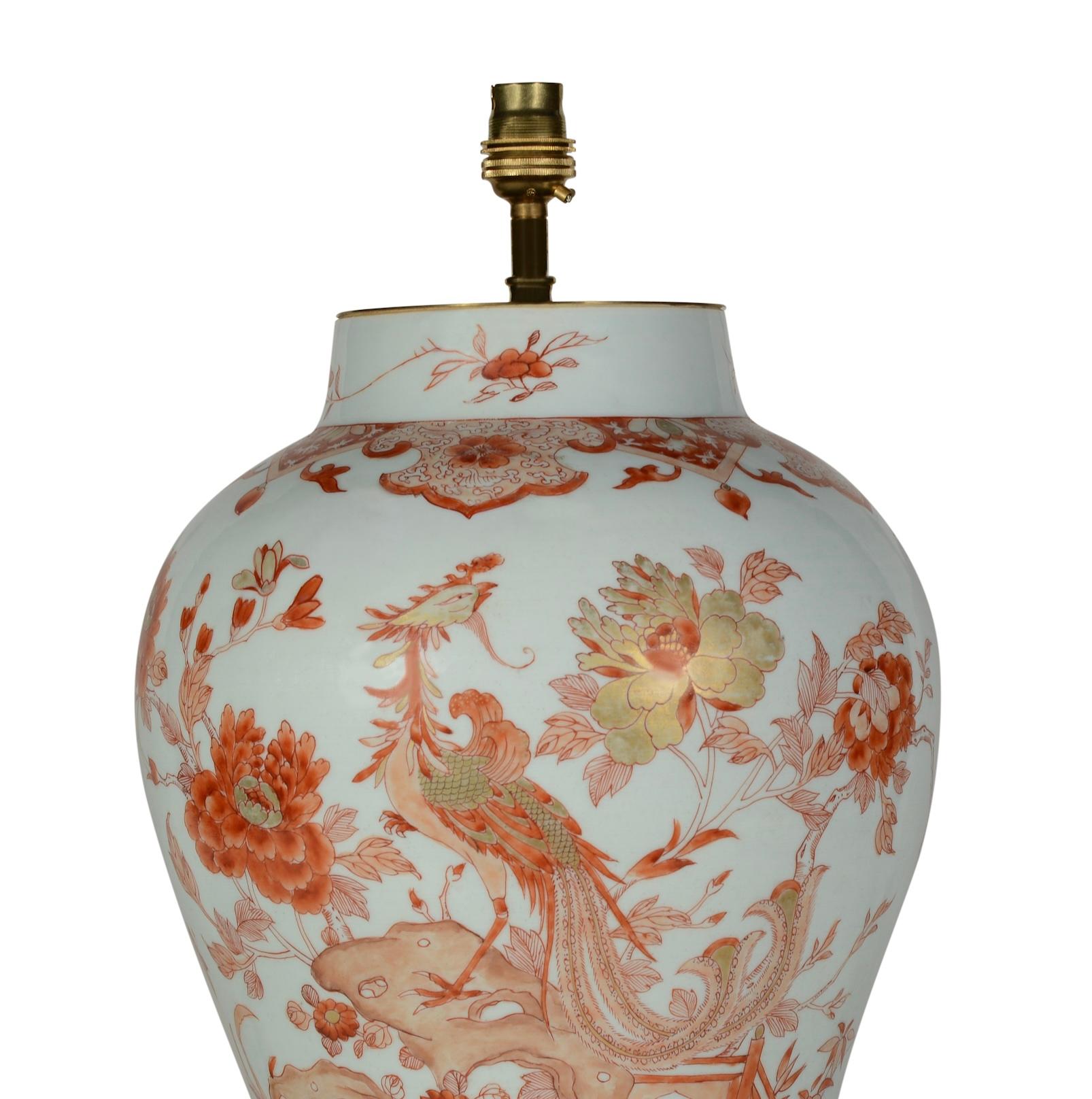 Lampe de table du 19e siècle en fer rouge de fer et décorée de dorures Bon état - En vente à London, GB