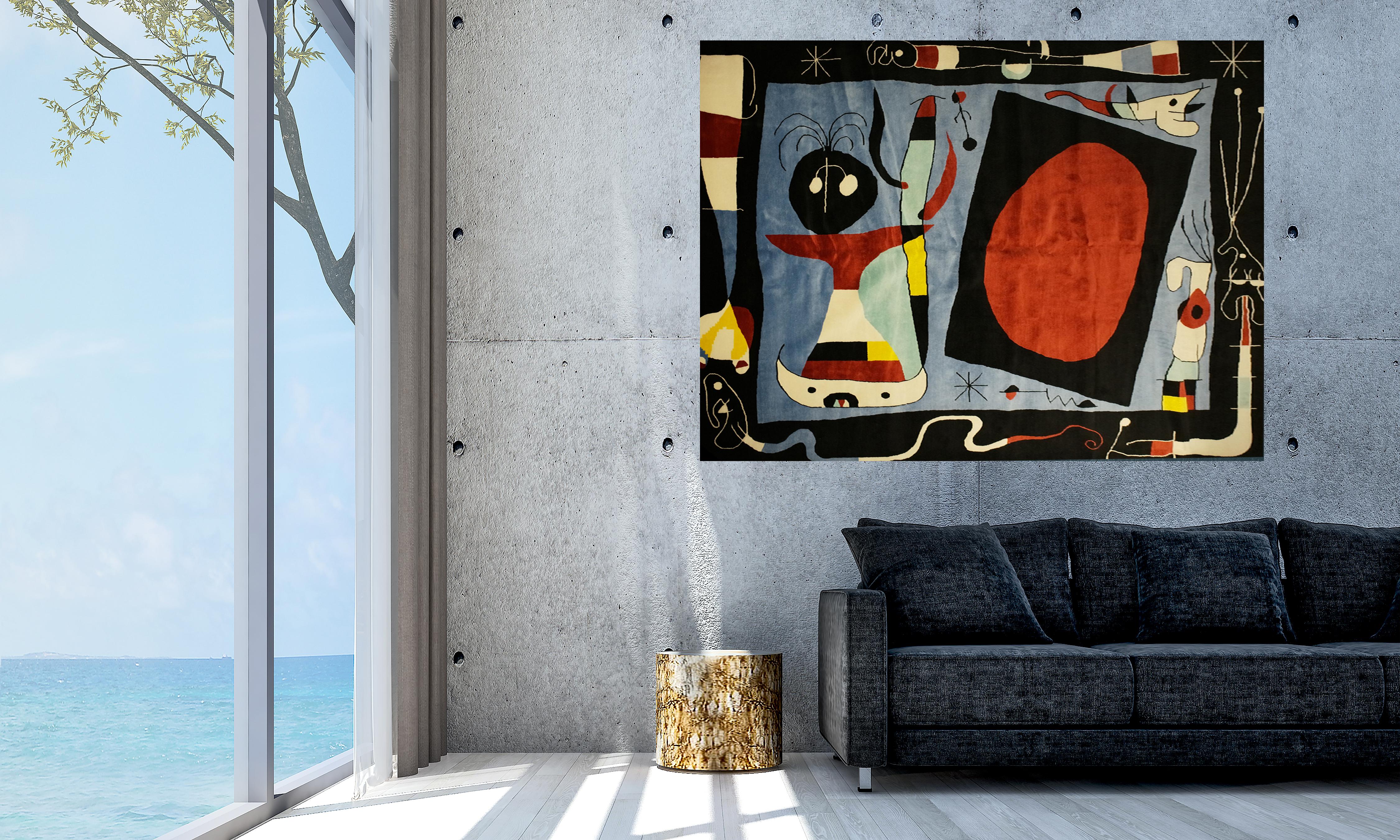 Mid-Century Modern French Modern Design Hand-Crafted Tapestry For Sale