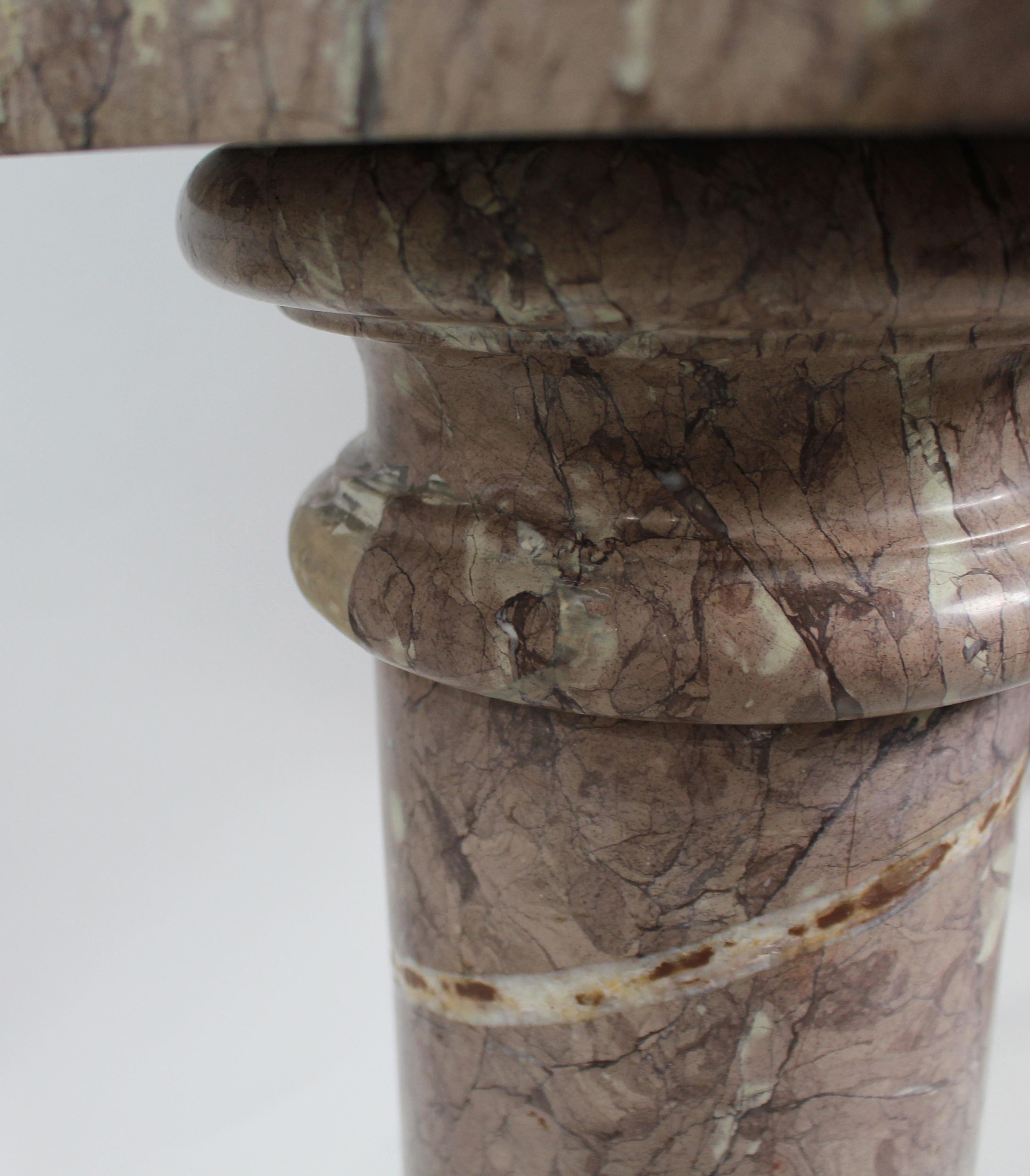 20th Century Rouge Marble Column Pedestal Stand For Sale